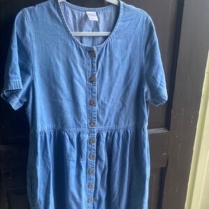 Blue Button-Down Dress